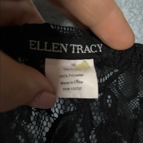 ELLEN TRACY elegant, romantic, gothic, fringe, lace, kimono/shawl. One size. - Picture 3 of 7